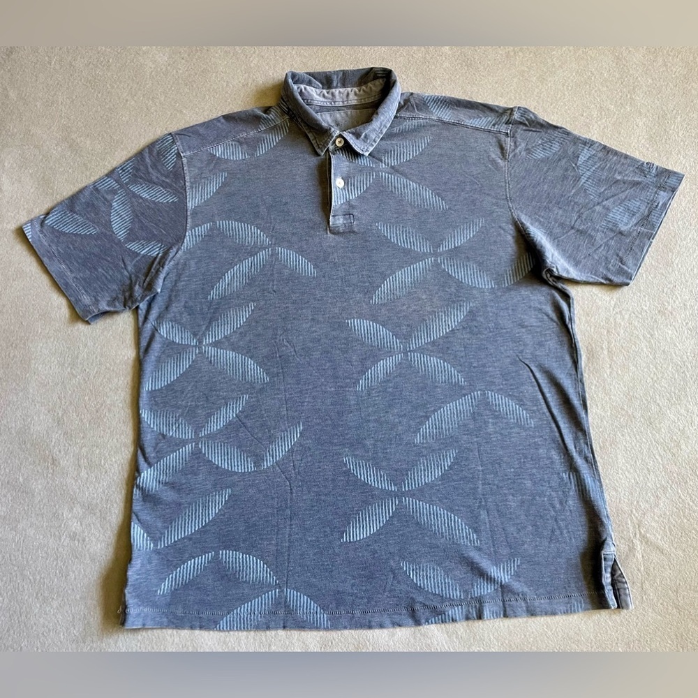 Tommy Bahama Polo Shirt Men’s XL Blue Pima Cotton Relaxed Fit Short Sleeve